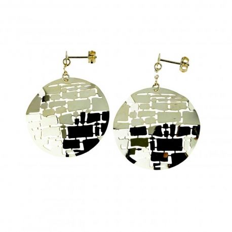 Yellow Gold 18k Pendant Woman Earrings