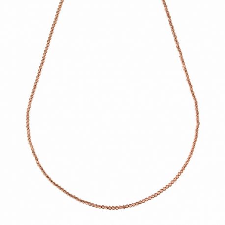 Colier cu diamante din aur roz de 18K sablat cu margele pentru femei