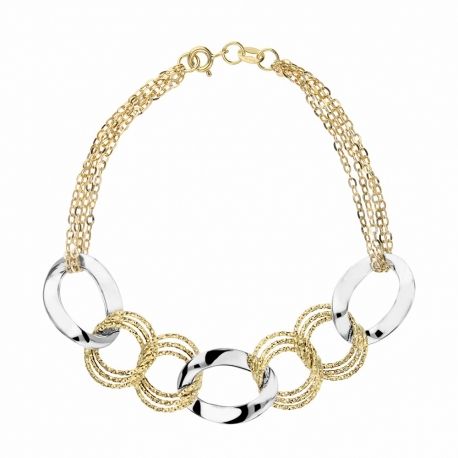 Dámský řetízkový náramek z 18K žlutého a bílého zlata