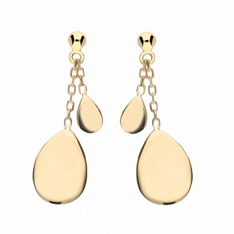 Yellow Gold 18k Pendant Woman Earrings