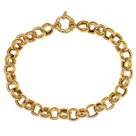 Yellow gold 18k 750/1000 rolò type woman bracelet