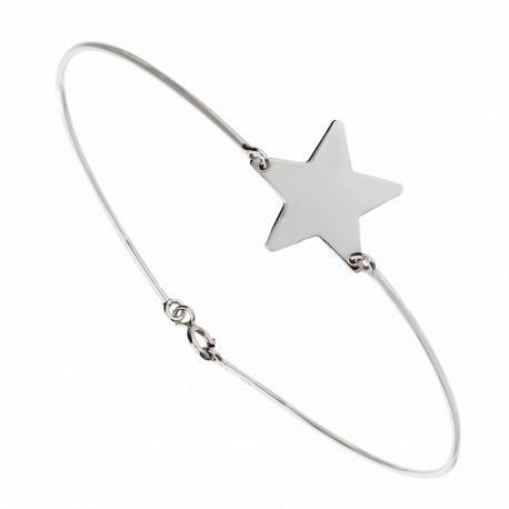 White Gold 18k with Star Shiny Women Bracelet