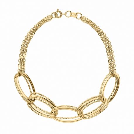 Pulseira de corrente de ouro amarelo 18K para mulheres