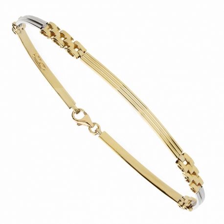 Yellow and White Gold 18 Kt 7500/1000 Man Bracelet