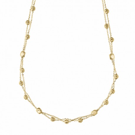 Halskette aus 18-karätigem Gelbgold mit Diamantelementen für Damen