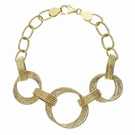 Pulseira feminina com diamantes em ouro amarelo 18K