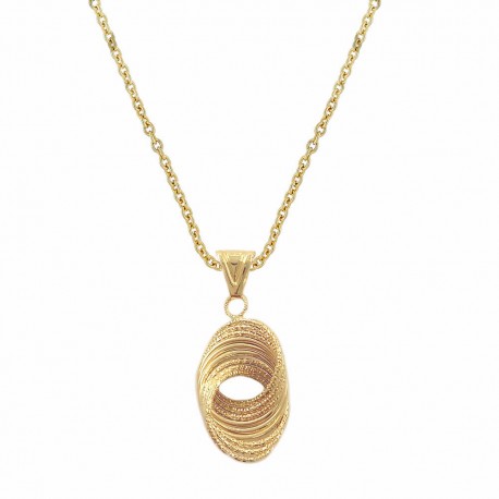 Yellow gold 18k 750/1000 with ball shaped pendant woman necklace
