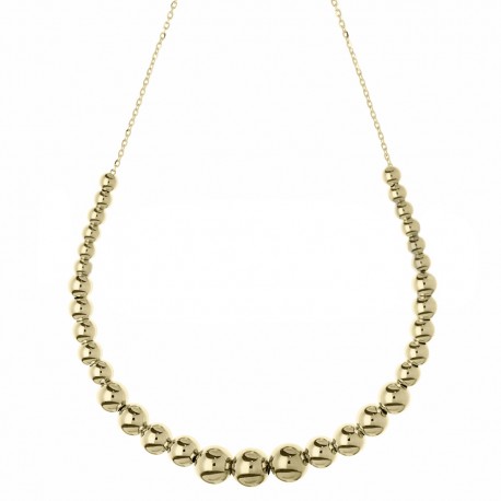 Halskette mit abgestuften Kugeln für Damen aus 18 Karat Gold