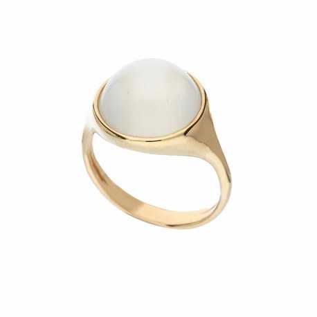 Model prstenu z 18K růžového zlata s bílým kamenem pro ženy