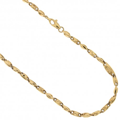 Pusty łańcuszek z 18-karatowego żółtego złota 750/1000, polerowane wykończenie, model rurkowy dla mężczyzn