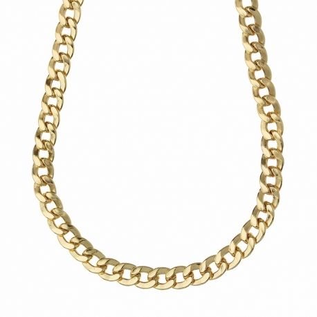 Cadena Bordillo Plana para Hombre en Oro de 18K