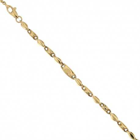 18 Kt 750/1000 gult guld ihålig kedja armband, polerad finish, rörformad modell för män