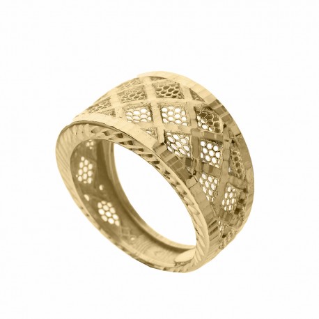 18 K Yellow Gold Band Ring pre ženy