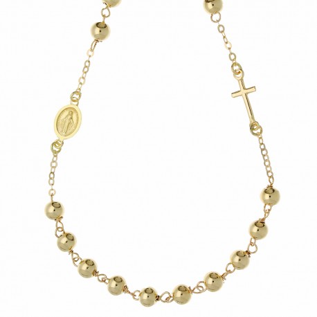 Yellow Gold 18k Rosary Unisex Necklace