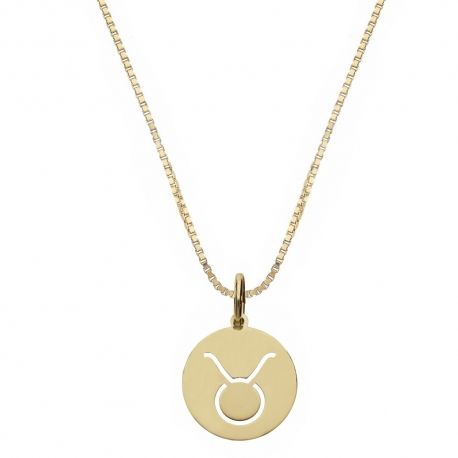Colar em ouro amarelo 18K com signo do zodíaco Touro