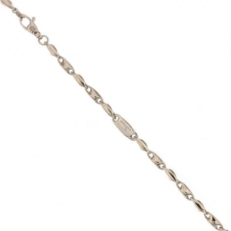 Pulsera tubular de oro blanco de 18 quilates