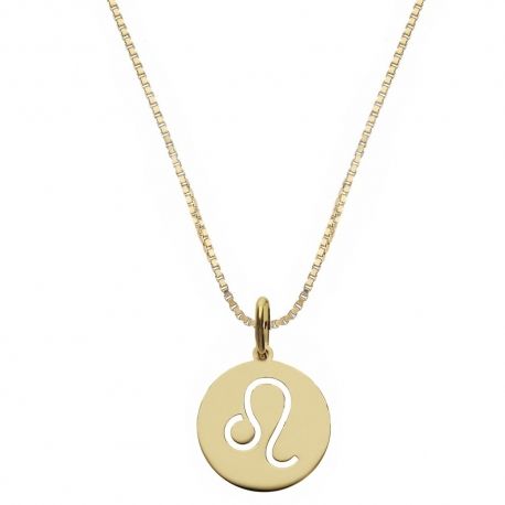 Halskette aus 18-karätigem Gelbgold mit Sternzeichen Löwe