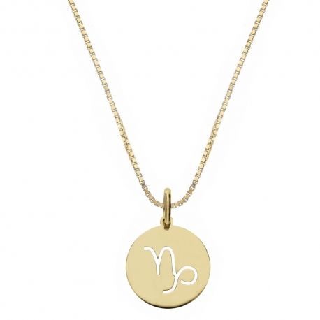 Collana in Oro Giallo 18 Carati con Segno Zodiacale Capricorno