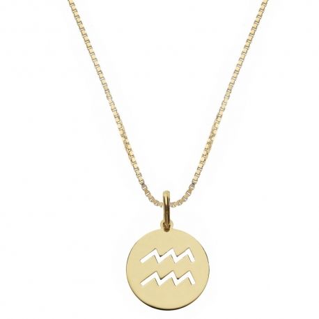 18K geelgouden ketting met sterrenbeeld Waterman
