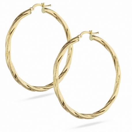 Yellow Gold 18k Satin Woman Earrings