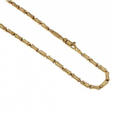 Prazan lanac od 18 Kt 750/1000 žutog zlata, model od bambusove trske, polirana završna obrada za muškarce