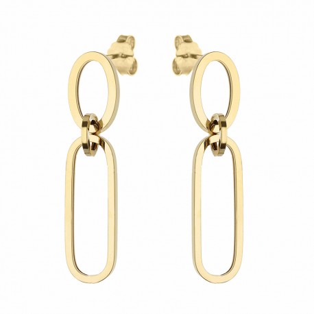 Boucles d'oreilles pendantes en or jaune 18 carats pour femme