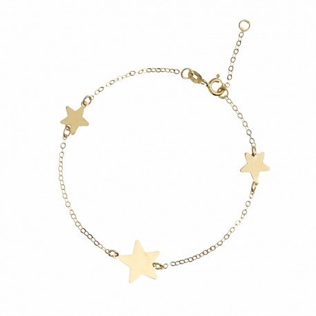 18K geelgouden armband met sterren voor meisjes