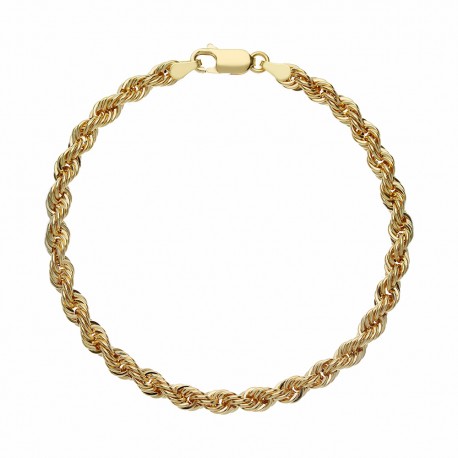 Bracelet corde laser en or jaune 18 carats pour femme