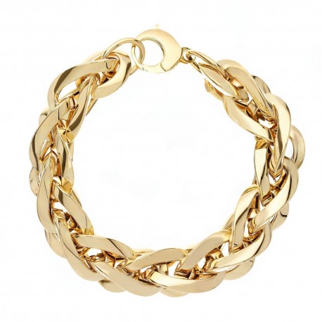 Yellow Gold 18k Shiny Chain Woman Bracelet