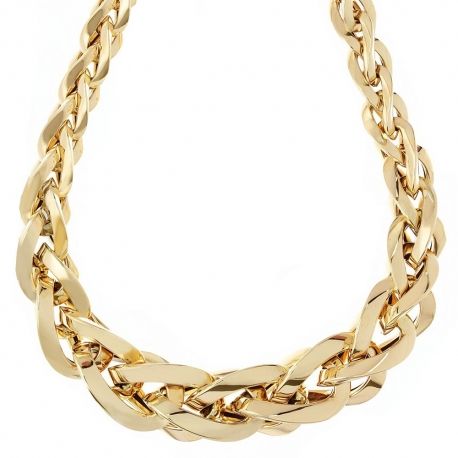 18&nbsp;K dzeltenā zelta Spiga ķēdes kaklarota sievietēm