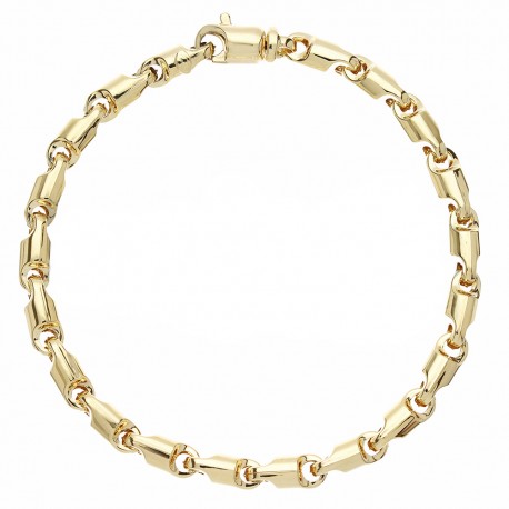Bracelet à chaîne tubulaire en or jaune 18 carats pour homme