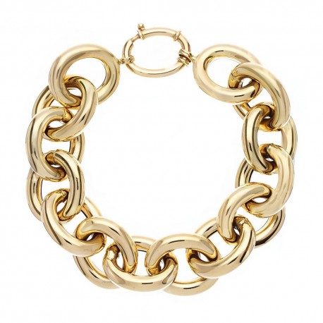 Yellow Gold 18k Link Chain Rolò Woman Bracelet