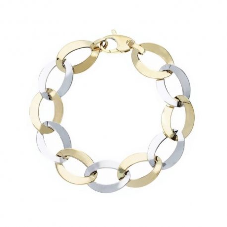 18K gult och vitt guld kedja armband för kvinnor