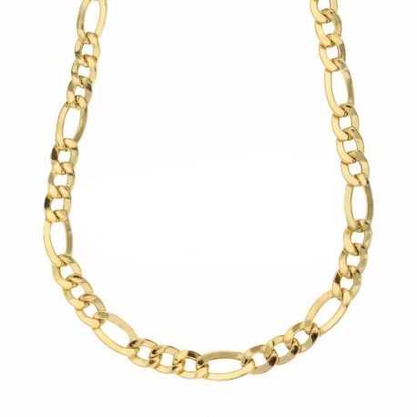 Cadena Plana 3+1 para Hombre en Oro Amarillo de 18K