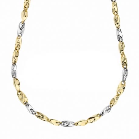 Cadena Tubular para Hombre en Oro Bicolor de 18 Quilates