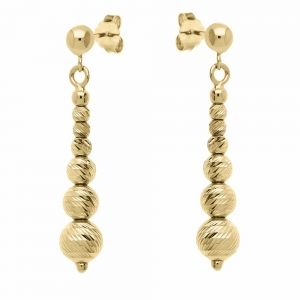 黄金牡丹 Earrings 18克拉与女子钻石球