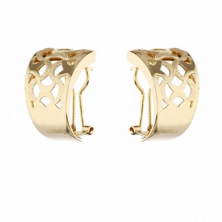 Poliruoti ir satininiai 18K geltono aukso auskarai moterims