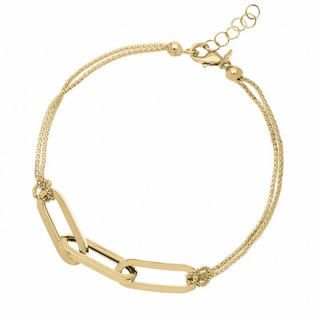 Bracelet à chaîne plate en or jaune 18 carats pour femme
