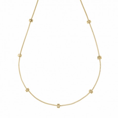 Halskette aus 18-karätigem Gelbgold mit Diamantelementen für Damen