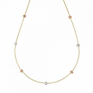 18K gult, hvitt og rosegull...