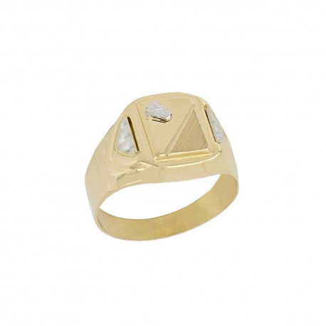 Pánsky prsteň zo žltého a bieleho zlata z 18 K