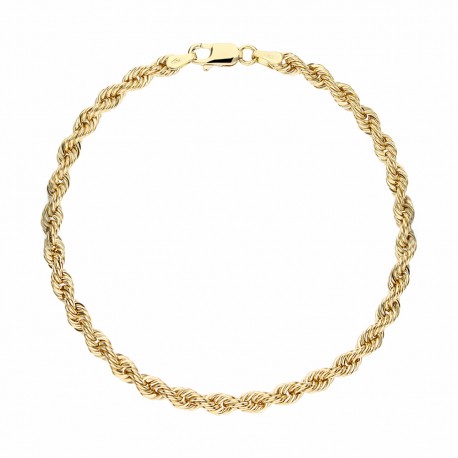 Bracelet corde unisexe en or jaune 18 carats