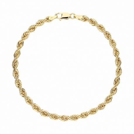 Pulsera unisex de cuerda en oro amarillo de 18 quilates