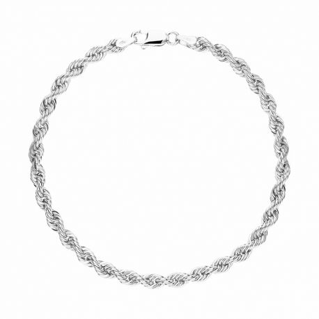 Unisex 18K valkokultainen köysirannekoru