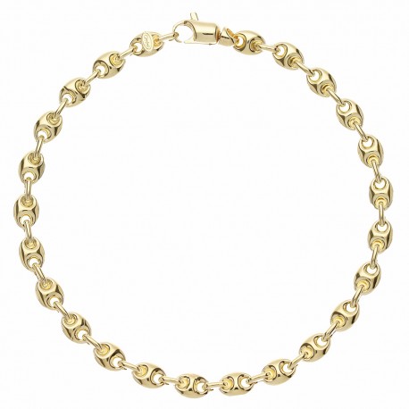 Yellow Gold 18 Kt Link Chain Man Bracelet