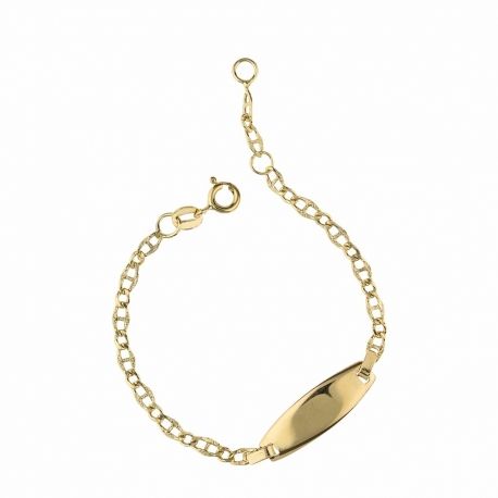 Bracelet en or jaune 18 Kt avec plaque Enfant