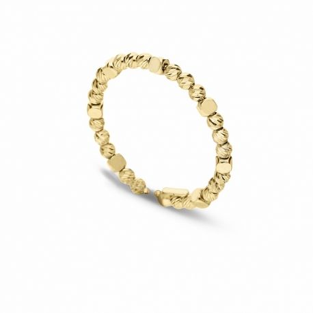 Anello In Oro Giallo 18 Carati con Sfere e Cubi da Donna
