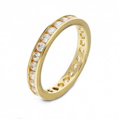 Veretta Ring i 18K gul guld med hvide zirkoner til kvinder