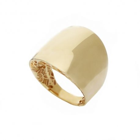 Yellow Gold 18k Shiny and Diamond cut Women Ring