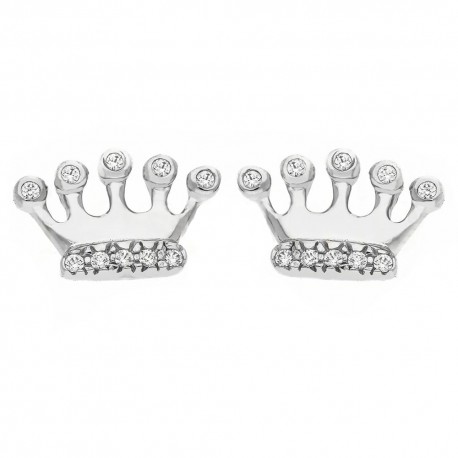 White Gold 18k with White cubic Zirconia Baby Girl Earrings